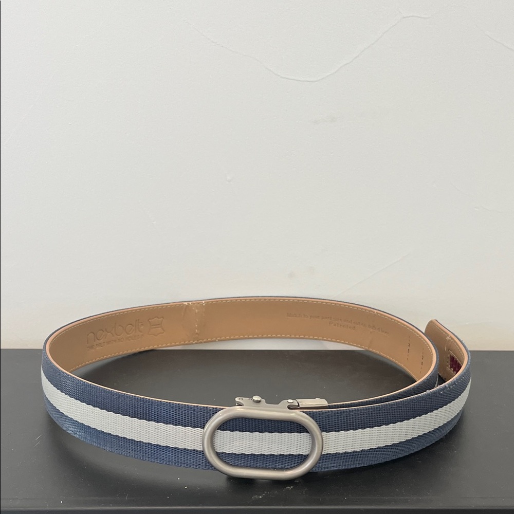 Navy and White Men's Belt